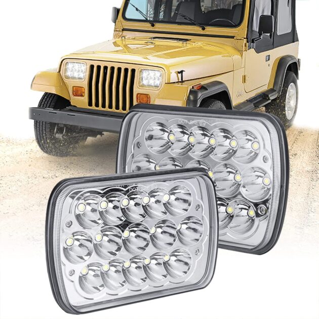 7x6 5x7 LED Headlights 2PCS Dot Approved H6054 LED Headlights Rectangle 6054 630x630 6 Best LED Headlights For Trucks (2024 Top Picks)