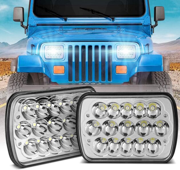 DIYNP H6054 Rectangle Hi Lo Headlights 630x593 6 Best LED Headlights For Trucks (2024 Top Picks)